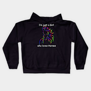 I'm just a girl who loves horses Kids Hoodie